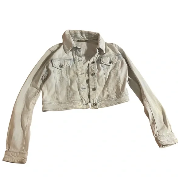 Women's Cream White Denim Jacket - Picture 1 of 10